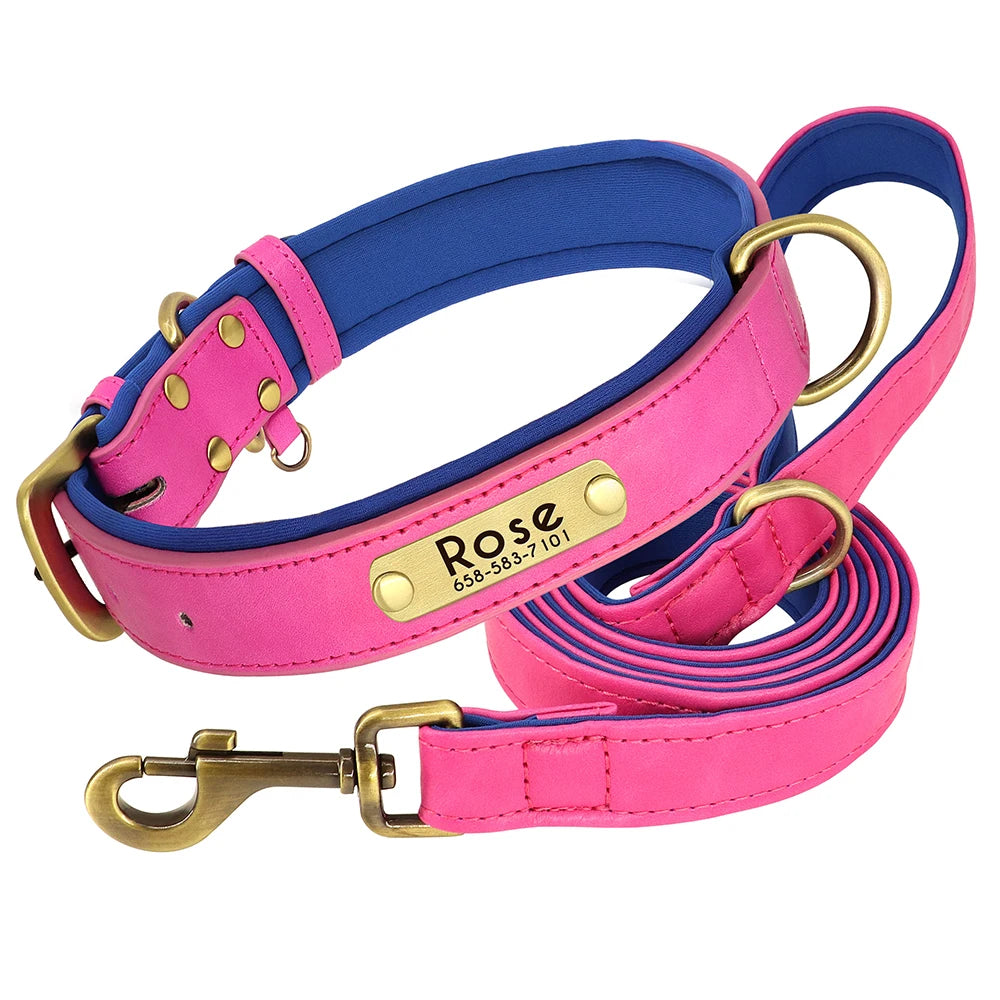 Customized Dog Collar Leash Set