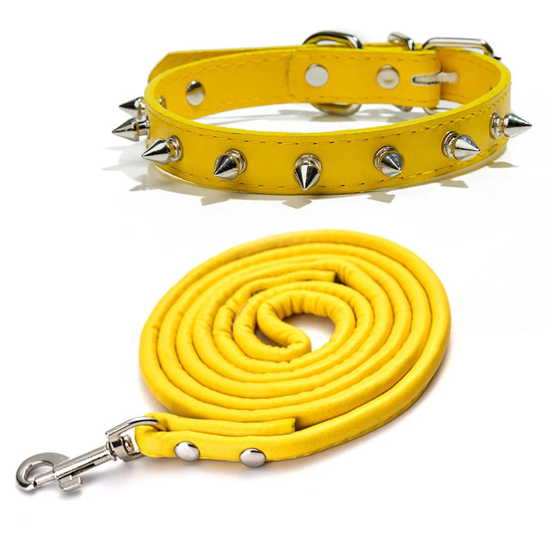 Spiked Studded Leather Dog Collar