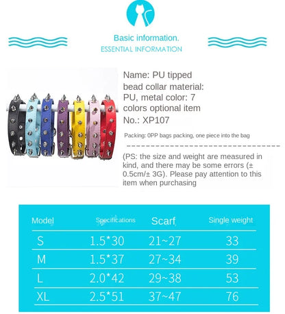 Spiked Studded Leather Dog Collar