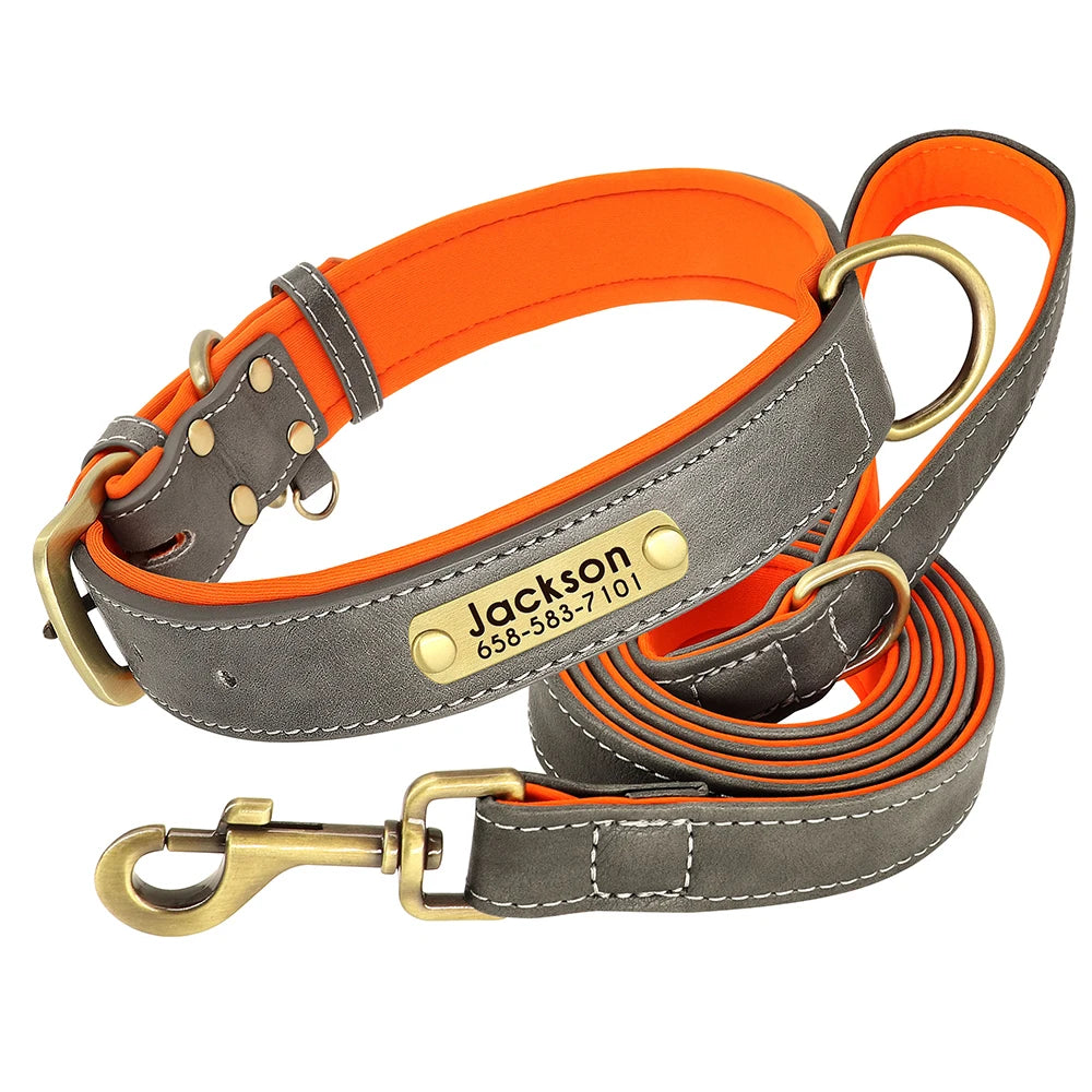 Customized Dog Collar Leash Set