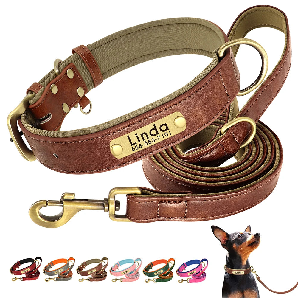 Customized Dog Collar Leash Set