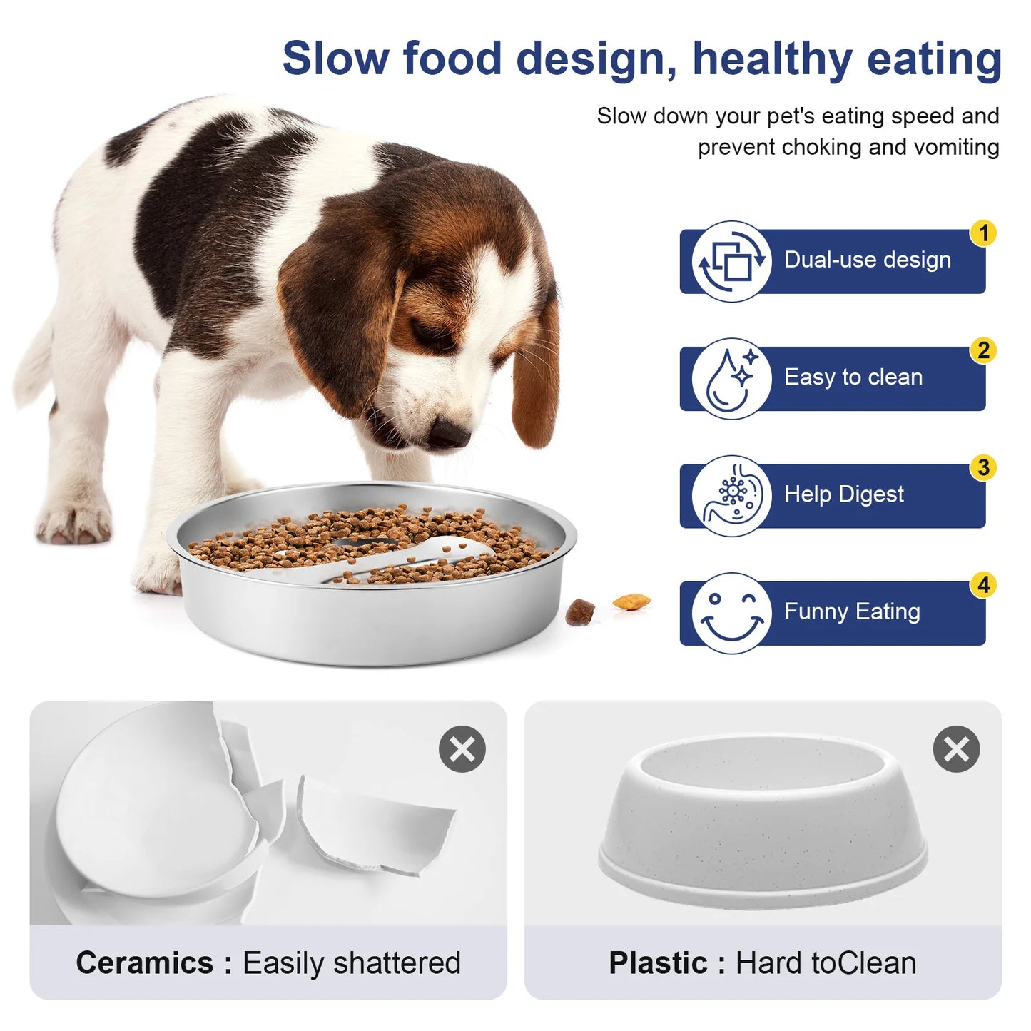 Stainless Steel Slow Feeder Bowl