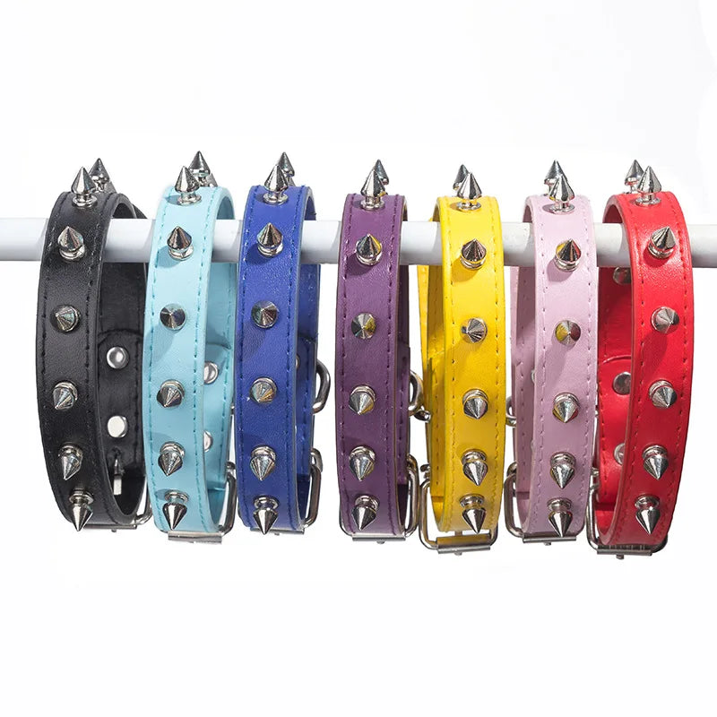 Spiked Studded Leather Dog Collar