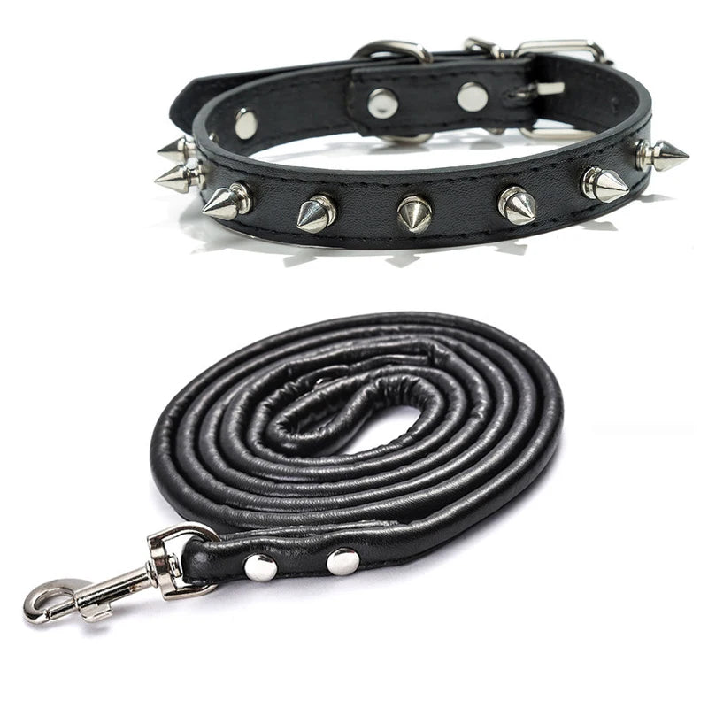 Spiked Studded Leather Dog Collar