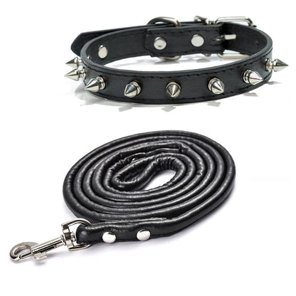 Spiked Studded Leather Dog Collar