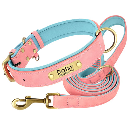 Customized Dog Collar Leash Set